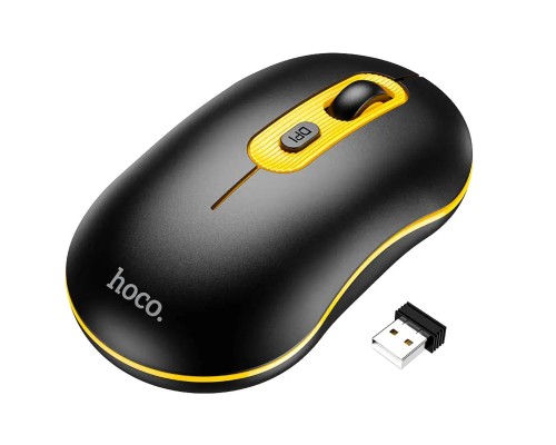 Миша Hoco GM21 Platinum 2.4G business wireless mouse Black Yellow (6931474790941) 