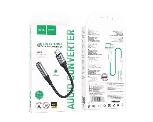 Аудiокабель HOCO LS36 Fresh Digital Type-C to 3.5 audio converter Black (6942007608886 ) Аудiокабель HOCO LS36 Fresh Digital Type-C to 3.5 audio converter Black (6942007608886 )