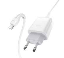 Мережевий зарядний пристрій HOCO C72Q Glorious single port QC3.0 charger set(Micro) White (6931474732538) 