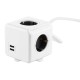 Мережевий подовжувач Allocacoc PowerCube Extended з заземленням 4 розетки 2 USB 1.5 м, сірий (1402GY/DEEUPC)