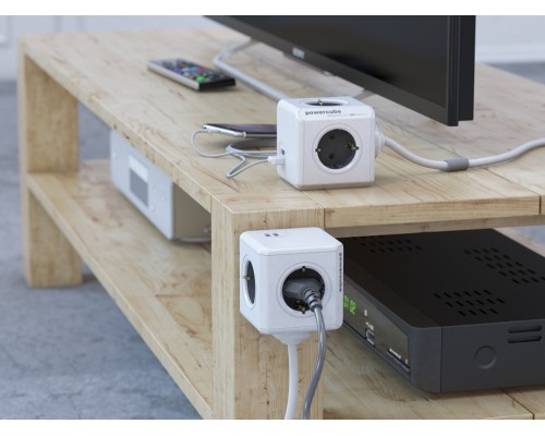 Мережевий подовжувач Allocacoc PowerCube Extended з заземленням 4 розетки 2 USB 1.5 м, сірий (1402GY/DEEUPC) Мережевий подовжувач Allocacoc PowerCube Extended з заземленням 4 розетки 2 USB 1.5 м, сірий (1402GY/DEEUPC)