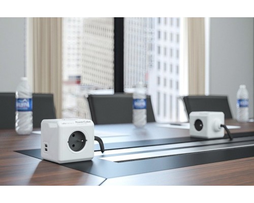 Мережевий подовжувач Allocacoc PowerCube Extended з заземленням 4 розетки 2 USB 1.5 м, сірий (1402GY/DEEUPC) Мережевий подовжувач Allocacoc PowerCube Extended з заземленням 4 розетки 2 USB 1.5 м, сірий (1402GY/DEEUPC)