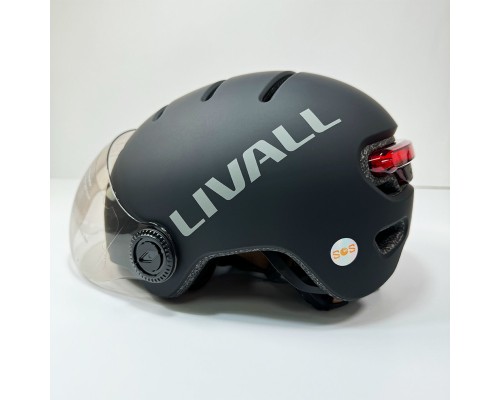 Захисний шолом Livall L23 (M) Dark Night (54-58см), сигнал поворотів та стопів, додаток, зйомний візор (пульт BR80 в комплекті не іде) (LIV-000L23-5210) 