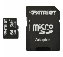 microSDXC (UHS-1) Patriot LX Series 64Gb class 10 (adapter SD) (PSF64GMCSDXC10) 