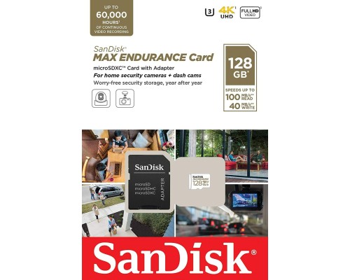 microSDXC (UHS-1 U3) SanDisk Max Endurance 128Gb class 10 V30 (100Mb/s) (adapterSD) (SDSQQVR-128G-GN6IA) microSDXC (UHS-1 U3) SanDisk Max Endurance 128Gb class 10 V30 (100Mb/s) (adapterSD) (SDSQQVR-128G-GN6IA)