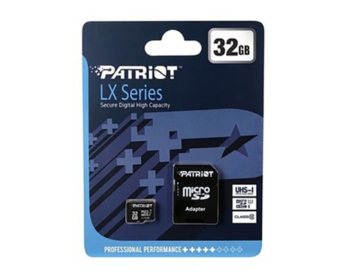 microSDHC (UHS-1) Patriot LX Series 32Gb class 10 (adapter SD) (PSF32GMCSDHC10) microSDHC (UHS-1) Patriot LX Series 32Gb class 10 (adapter SD) (PSF32GMCSDHC10)