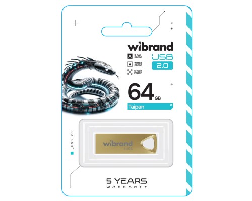 Flash Wibrand USB 2.0 Taipan 64Gb Gold (WI2.0/TA64U2G) Flash Wibrand USB 2.0 Taipan 64Gb Gold (WI2.0/TA64U2G)