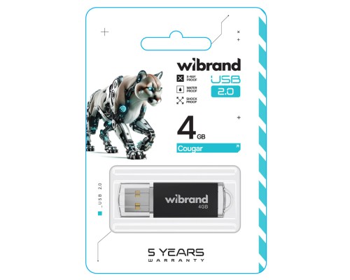 Flash Wibrand USB 2.0 Cougar 4Gb Black (WI2.0/CU4P1B) Flash Wibrand USB 2.0 Cougar 4Gb Black (WI2.0/CU4P1B)