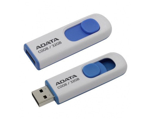 Flash A-DATA USB 2.0 C008 32Gb White/Blue (AC008-32G-RWE) Flash A-DATA USB 2.0 C008 32Gb White/Blue (AC008-32G-RWE)