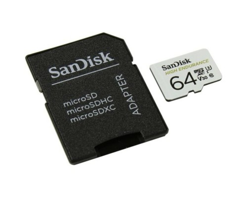 microSDXC (UHS-1 U3) SanDisk High Endurance 64Gb class 10 V30 (100Mb/s) (adapterSD) (SDSQQNR-064G-GN6IA) microSDXC (UHS-1 U3) SanDisk High Endurance 64Gb class 10 V30 (100Mb/s) (adapterSD) (SDSQQNR-064G-GN6IA)