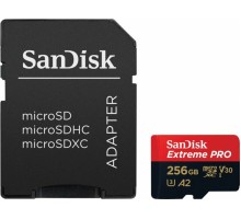 microSDXC (UHS-1 U3) SanDisk Extreme Pro A2 256Gb class 10 V30 (R200MB/s,W140MB/s) (adapter) (SDSQXCD-256G-GN6MA) 