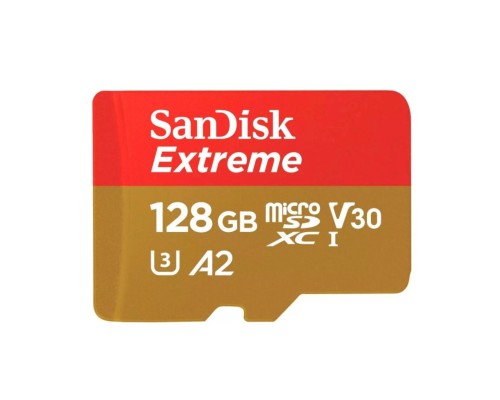 microSDXC (UHS-1 U3) SanDisk Extreme For Action Cams and Drones A2 128Gb class 10 V30 (R190MB/s,W90MB/s) (adapter) (SDSQXAA-128G-GN6AA) microSDXC (UHS-1 U3) SanDisk Extreme For Action Cams and Drones A2 128Gb class 10 V30 (R190MB/s,W90MB/s) (adapter) (SDSQXAA-128G-GN6AA)