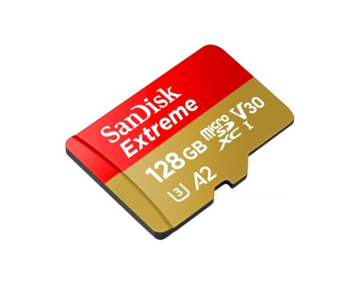 microSDXC (UHS-1 U3) SanDisk Extreme For Action Cams and Drones A2 128Gb class 10 V30 (R190MB/s,W90MB/s) (adapter) (SDSQXAA-128G-GN6AA) microSDXC (UHS-1 U3) SanDisk Extreme For Action Cams and Drones A2 128Gb class 10 V30 (R190MB/s,W90MB/s) (adapter) (SDSQXAA-128G-GN6AA)