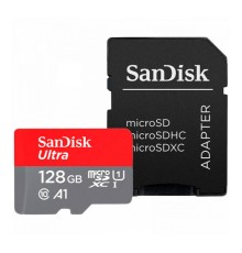 Карта пам'яті microSDXC (UHS-1) SanDisk Ultra 128Gb class 10 A1 (140Mb/s) (adapter SD) (SDSQUAB-128G-GN6MA)
