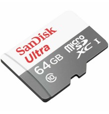Карта пам'яті microSDXC (UHS-1) SanDisk Ultra 64Gb class 10 A1 (100Mb/s) (adapter SD) (SDSQUNR-064G-GN3MA)