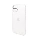 Чохол для смартфона AG Glass Matt Frame Color Logo for Apple iPhone 14 Pearly White (AGMattFrameiP14White)