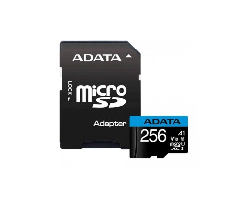 microSDXC (UHS-1) A-DATA Premier 256Gb Class 10 А1 (R-100Mb/s) (adapter SD) (AUSDX256GUICL10A1-RA1) microSDXC (UHS-1) A-DATA Premier 256Gb Class 10 А1 (R-100Mb/s) (adapter SD) (AUSDX256GUICL10A1-RA1)