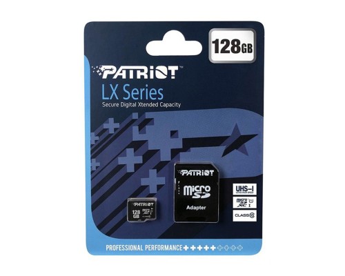 microSDXC (UHS-1) Patriot LX Series 128Gb class 10 (adapter SD) (PSF128GMCSDXC10) microSDXC (UHS-1) Patriot LX Series 128Gb class 10 (adapter SD) (PSF128GMCSDXC10)
