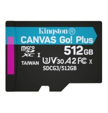 Карта пам'яті microSDXC (UHS-1 U3) Kingston Canvas Go Plus 512Gb class 10 A2 V30 (R170MB/s, W90MB/s) (SDCG3/512GBSP)