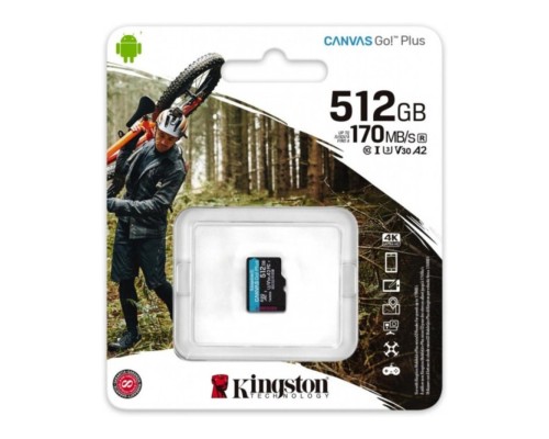 microSDXC (UHS-1 U3) Kingston Canvas Go Plus 512Gb class 10 A2 V30 (R170MB/s, W90MB/s) (SDCG3/512GBSP) microSDXC (UHS-1 U3) Kingston Canvas Go Plus 512Gb class 10 A2 V30 (R170MB/s, W90MB/s) (SDCG3/512GBSP)