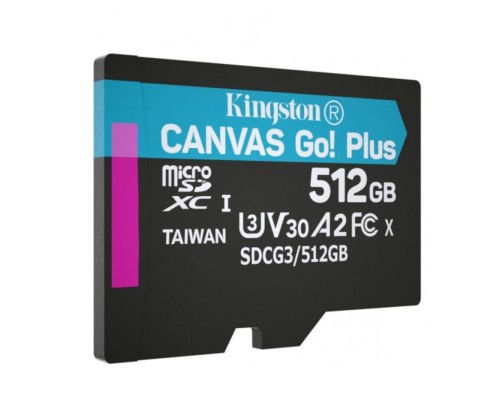 microSDXC (UHS-1 U3) Kingston Canvas Go Plus 512Gb class 10 A2 V30 (R170MB/s, W90MB/s) (SDCG3/512GBSP) microSDXC (UHS-1 U3) Kingston Canvas Go Plus 512Gb class 10 A2 V30 (R170MB/s, W90MB/s) (SDCG3/512GBSP)