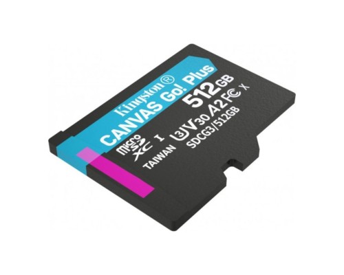 microSDXC (UHS-1 U3) Kingston Canvas Go Plus 512Gb class 10 A2 V30 (R170MB/s, W90MB/s) (SDCG3/512GBSP) microSDXC (UHS-1 U3) Kingston Canvas Go Plus 512Gb class 10 A2 V30 (R170MB/s, W90MB/s) (SDCG3/512GBSP)