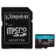 microSDXC (UHS-1 U3) Kingston Canvas Go Plus 64Gb class 10 A2 V30 (R170MB/s, W70MB/s) (adapter SD) (SDCG3/64GB)