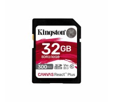 SDHC (UHS-II U3) Kingston Canvas React Plus 32Gb class 10 V90 (R-300MB/s) (SDR2/32GB) 
