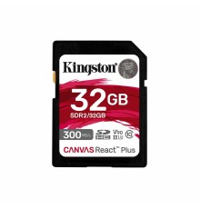 Карта пам'яті SDHC (UHS-II U3) Kingston Canvas React Plus 32Gb class 10 V90 (R-300MB/s) (SDR2/32GB)