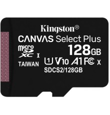 Карта пам'яті microSDXC (UHS-1) Kingston Canvas Select Plus 128Gb class 10 А1 (R-100MB/s) (adapter SD) (SDCS2/128GB)