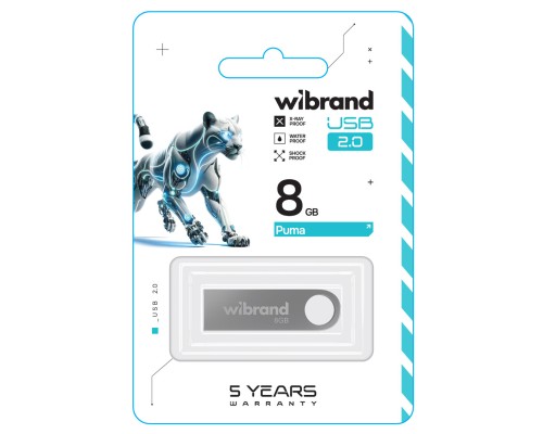 Flash Wibrand USB 2.0 Puma 8Gb Silver (WI2.0/PU8U1S) Flash Wibrand USB 2.0 Puma 8Gb Silver (WI2.0/PU8U1S)