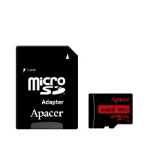 Карта пам'яті microSDXC (UHS-1) Apacer 64Gb class 10 V10 A1 R100MB/s (adapter SD) (AP64GMCSX10UB-R)
