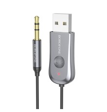 Bluetooth-ресивер BOROFONE BC44 Soul car AUX BT receiver with cable Metal Gray (BC44MG)