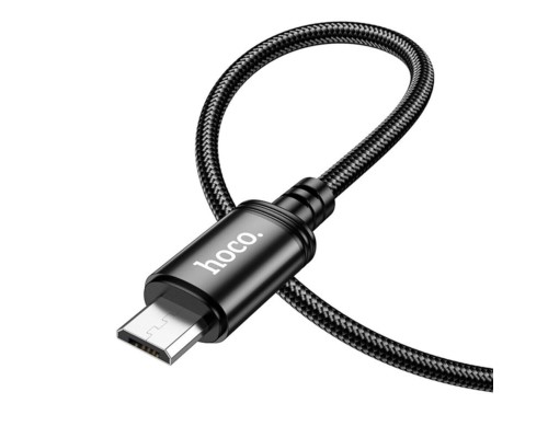 Кабель HOCO X89 Wind charging data cable Micro Black (6931474784346) 