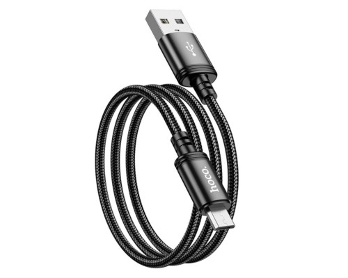 Кабель HOCO X89 Wind charging data cable Micro Black (6931474784346) 