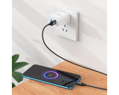 Кабель HOCO X89 Wind charging data cable Micro Black (6931474784346) 