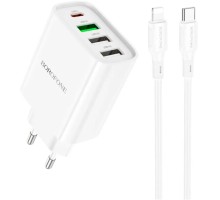 Мережевий зарядний пристрій BOROFONE BA79A Clever four-port PD20W(1C3A) charger set(C to iP) White (BA79ACLW) 
