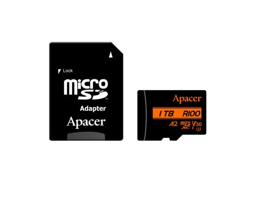 microSDXC (UHS-1 U3) Apacer A2 1TB class 10 V30 (R100MB/s, W80MB/s) (adapter SD) (AP1TBMCSX10U8-R) microSDXC (UHS-1 U3) Apacer A2 1TB class 10 V30 (R100MB/s, W80MB/s) (adapter SD) (AP1TBMCSX10U8-R)