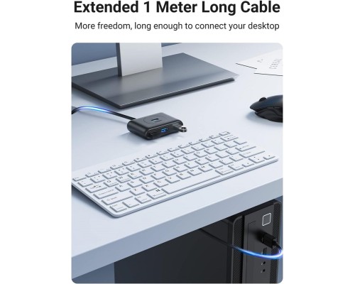 Хаб UGREEN CR113 USB 3.0 Hub  1m (Black) (UGR-20291) (UGR-20291)