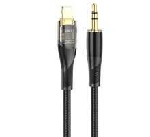 Аудiокабель HOCO UPA25 Transparent Discovery Edition Digital audio conversion cable iP Black (6931474791153) 