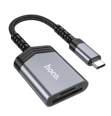 Кардридер HOCO UA25 2-in-1 card reader Type-C Metal Gray (6942007608862)