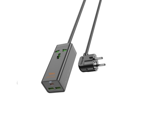 Мережевий подовжувач HOCO AC9A Talent PD30W(1C2A with 1 socket) desktop charger Black (6942007601634 ) Мережевий подовжувач HOCO AC9A Talent PD30W(1C2A with 1 socket) desktop charger Black (6942007601634 )