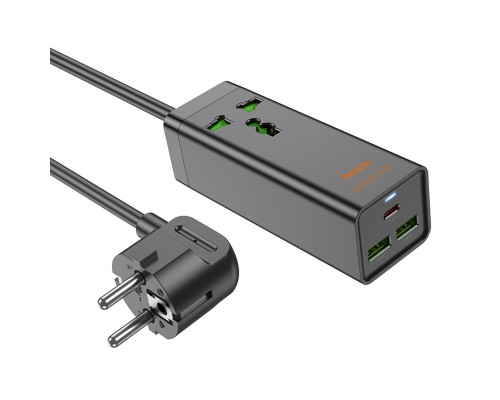 Мережевий подовжувач HOCO AC9A Talent PD30W(1C2A with 1 socket) desktop charger Black (6942007601634 ) Мережевий подовжувач HOCO AC9A Talent PD30W(1C2A with 1 socket) desktop charger Black (6942007601634 )
