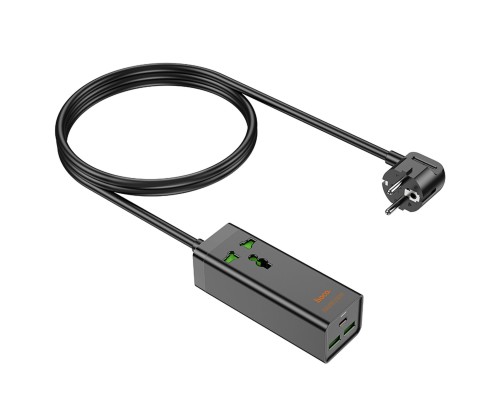 Мережевий подовжувач HOCO AC9A Talent PD30W(1C2A with 1 socket) desktop charger Black (6942007601634 ) Мережевий подовжувач HOCO AC9A Talent PD30W(1C2A with 1 socket) desktop charger Black (6942007601634 )