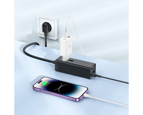 Мережевий подовжувач HOCO AC9A Talent PD30W(1C2A with 1 socket) desktop charger Black (6942007601634 ) Мережевий подовжувач HOCO AC9A Talent PD30W(1C2A with 1 socket) desktop charger Black (6942007601634 )