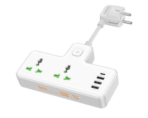 Мережевий подовжувач HOCO AC11A Voyage 2-position expansion socket(1C3A) White (6942007607063 ) Мережевий подовжувач HOCO AC11A Voyage 2-position expansion socket(1C3A) White (6942007607063 )