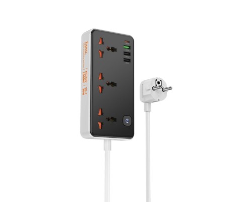 Мережевий подовжувач HOCO AC8A Storm 3-position socket(PD30W/1C3A) Black (6942007600095 ) Мережевий подовжувач HOCO AC8A Storm 3-position socket(PD30W/1C3A) Black (6942007600095 )