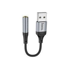 Аудiокабель HOCO LS36 Fresh external sound card USB to 3.5 Black (6942007608879)