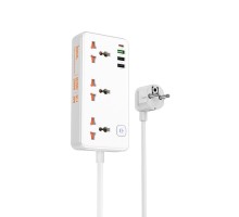 Мережевий подовжувач HOCO AC8A Storm 3-position socket(PD30W/1C3A) White (6942007600101 ) 