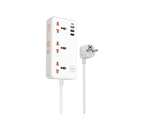 Мережевий подовжувач HOCO AC8A Storm 3-position socket(PD30W/1C3A) White (6942007600101 ) Мережевий подовжувач HOCO AC8A Storm 3-position socket(PD30W/1C3A) White (6942007600101 )